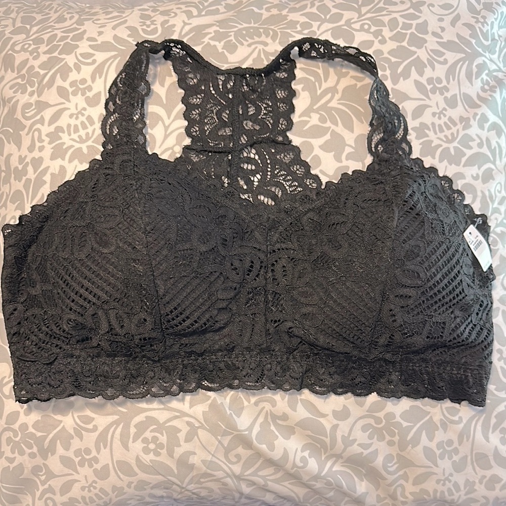 Maurices Black Lace Racerback Bralette - Size 1x